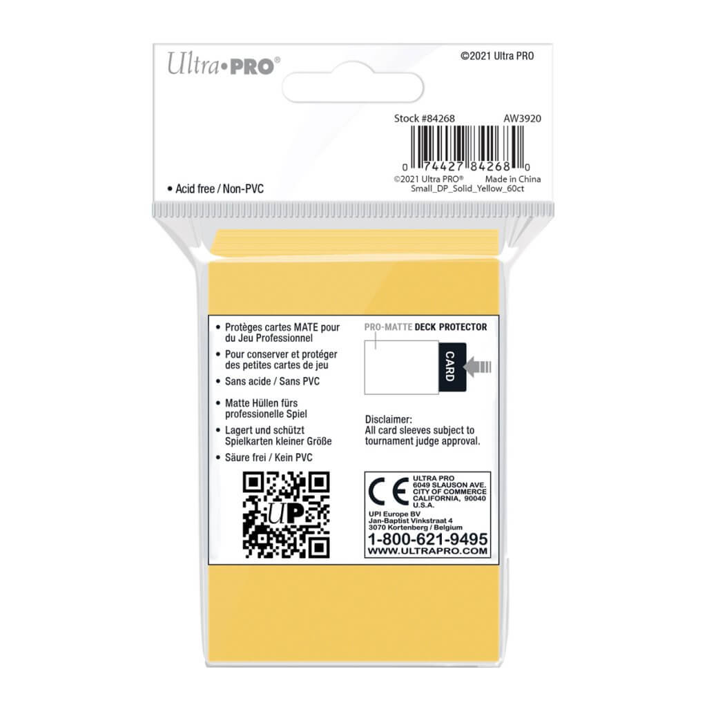 ULTRA PRO - SMALL PRO - Matte - Deck Protector Sleeves Yellow