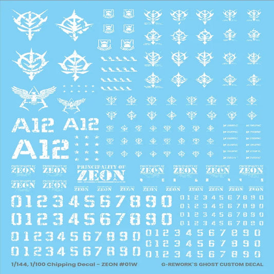 [Pre-order]CHIPPING DECAL_ZEON_01_WHITE