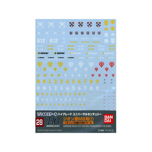 Gundam Decal 28 HGUC Multiuse - Zeon Ms 1