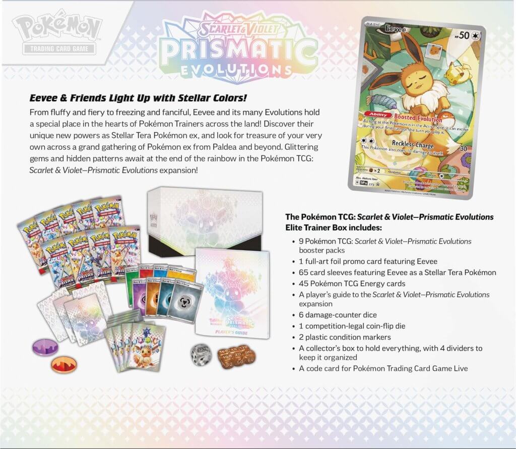 POKÉMON TCG Scarlet & Violet 8.5 Prismatic Evolutions Elite Trainer Box